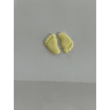 Imagem de Kit Com 50 Pares De Pezinhos Sabonete Glicerinado Artesanal Para Lembrancinhas De Festas e Maternidade (50, Amarelo)