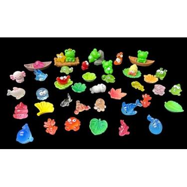 Imagem de Mini ornamentos de resina oceânica, conjunto em miniatura, enfeites de pequenos animais marinhos para fazer garrafas faça você mesmo, artesanato em aquário de peixes, decorações de paisagem de jardim