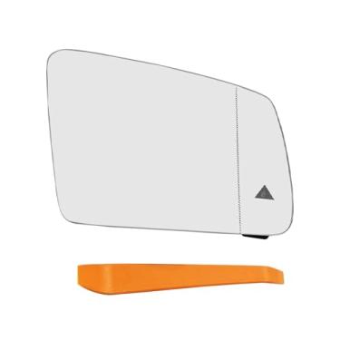 Imagem de MATERIG Vidro espelhado aquecido do lado esquerdo do motorista adequado para Mercedes Benz A Class B C W204 E W212 S W221 GLA GLK Substitui A2128102121, com detecção de ponto cego