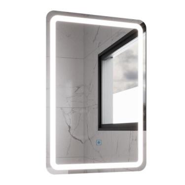 Imagem de Espelho Retangular com LED 60x40cm Touch Bivolt Moderno - Loja DoceLar