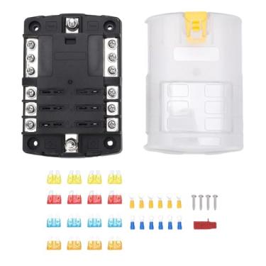 Imagem de Fafeicy Bloco de Circuito de 6 Vias, Caixa Marítima Automotiva Com Indicador LED, 16 Disjuntores, 12 Terminais, Adequado para RV, Motocicleta, Barco, Veículo