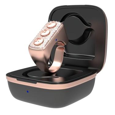 Imagem de Aplaus Anel de rolagem com controle remoto para Tiktok com diamantes brilhantes, aplicativo de e-book para celular (não para dispositivo Kindle), para tirar fotos de selfie, anel para iPhone, iPad