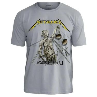 Imagem de Camiseta de Banda Metallica em Algodão Manga Curta Gola Redonda-Unissex