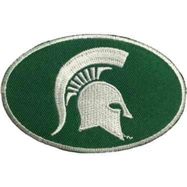 Imagem de Capacete de guerreiro círculo logotipo de lutador emblema bordado decoração reparação pano saco jaqueta colete costurar ferro no patch - verde (Iron-Warrior-Helmet-GN)