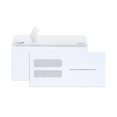 Imagem de Blue Summit Supplies 100 envelopes W2 para formulários W2 horizontais 3-up, envelopes fiscais para QuickBooks e outros softwares fiscais, 21,5 x 9,5 cm, matiz de segurança, pacote com 100