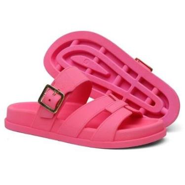 Imagem de Sandalia Nuvem Microexpandido Feminino com Fivela na cor Rosa-Feminino