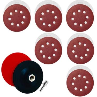 Imagem de Suporte de Borracha para Disco de Lixa Boina 125mm Aderente Com Adaptador + 30 Discos Lixa 125mm