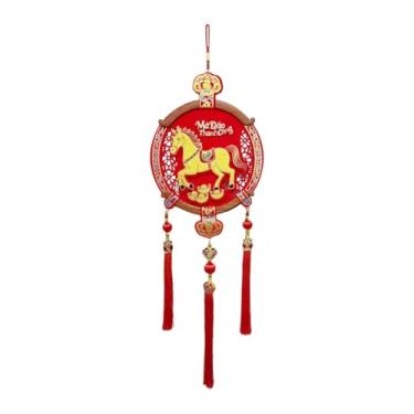 Imagem de MotiveTech Decoração suspensa para o Ano Chinês, placa de entrada com borlas, pingente oriental do Ano do Cavalo para sala de jantar, Style E