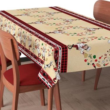 Imagem de Toalha de Mesa Térmica Impermeável Estampada 4–12 Lugares Proteção para Mesa Cozinha Jantar (Chef,6 Lugares: 2,00m x 1,40m)