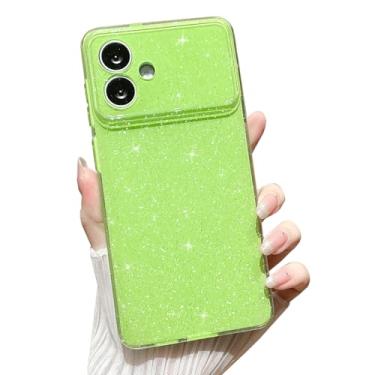 Imagem de MINSCOSE Capa com glitter compatível com Samsung Galaxy S26 Edge, linda estética brilhante, fina, à prova de choque, brilhante para Samsung Galaxy S26 Edge para mulheres e meninas - verde neon