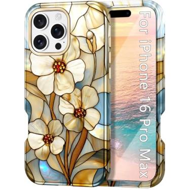 Imagem de Btscase Capa para iPhone 16 Pro Max (2024), [Teste de queda de grau militar] Design de padrão de mármore, fina, resistente, à prova de choque, para mulheres e meninas, homens, capa protetora