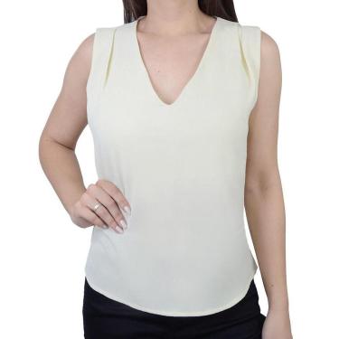 Imagem de Regata Feminina Jumaniy Gola V Bege Creme - J2205-Feminino