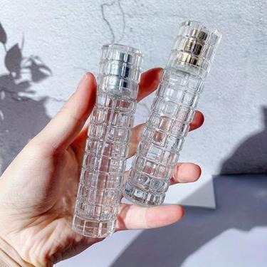 Imagem de 2 peças de frasco de perfume com fundo grosso de vidro de 30 ml, recipiente vazio para cosméticos para viagem, frasco atomizador de perfume portátil, Prateado