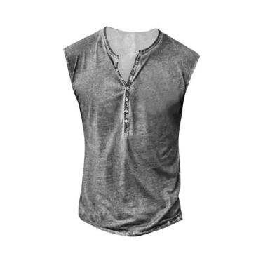 Imagem de Camiseta Regata Masculina Grande Tamanho Casual De Verão Respirável Co