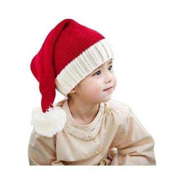 Imagem de Gorro De Natal De Malha Macia Para Adultos E Crianças Com Pompom, Chap