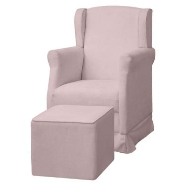 Imagem de Poltrona De Amamentação Com Balanço e Puff Doçura Bouclê