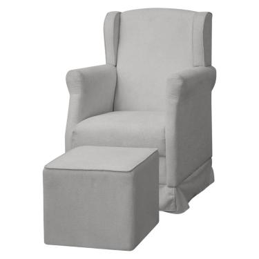 Imagem de Poltrona De Amamentação Com Balanço e Puff Doçura Bouclê