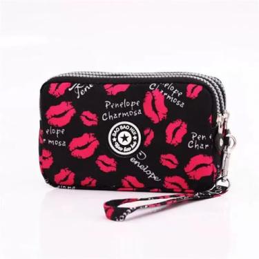 Imagem de Carteira de pulso de grande capacidade - Bolsa feminina de nylon estampada à prova d'água, Ya-31, Small