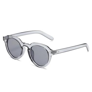 Imagem de Óculos de Sol UV400 - Oval Transparente com Rebites Pretos Estilo Punk para Homens e Mulheres, Esportes ao Ar Livre, Corrida e Ciclismo, Cinza Claro