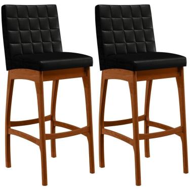 Imagem de Kit 02 Banquetas Altas Cozinha Mila L02 Facto Preto