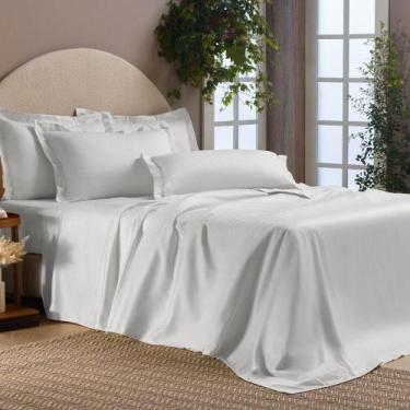 Imagem de Jogo De Cama 1000 Fios Millenium 6 Peças Appel Branco - Queen - APPLE