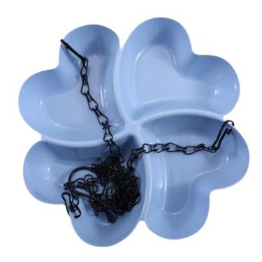 Imagem de Generic Alimentador de pássaros suspenso para jardim, com bebedouro e bandeja para pássaros, ideal para pássaros azuis, corujas e flores, Azul