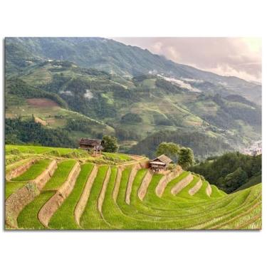 Imagem de Arte de parede de arroz impressão em tela agricultura pôster do Vietnã para casa conjunto de 1 decorações não ramificadas 25,4 x 20,3 cm