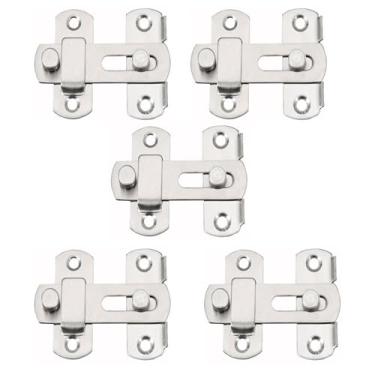 Imagem de Perno de Trancamento Porta Tranca Deslizante para Janela Grange 180 Graus Aço Inoxidável com Parafusos