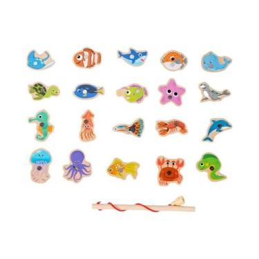 Imagem de Brinquedos De Pesca Magnéticos De Madeira Montessori Para Crianças, Ed