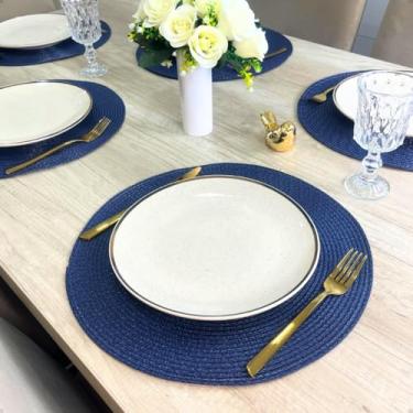 Imagem de Kit 4 Peças Jogo Americano Suplat Redondo para Mesa Posta, Ideal para Jantar e Almoço