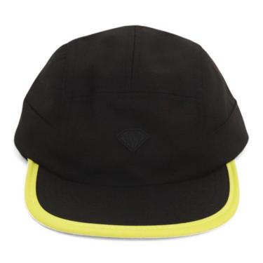 Imagem de Boné Diamond Five Panel Rubber Applique Camper - Preto (Aba flexível)-Unissex
