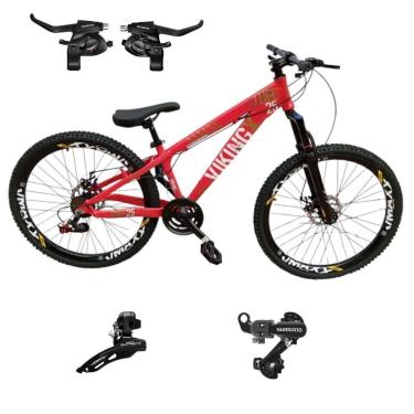 Imagem de Bicicleta 26 VikingX T25 24v Cambios e Trocadores Shimano Suspensão 80mm Alum Pneu 26 Cravudo-Unissex