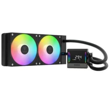 Imagem de Water Cooler Gamdias Chione E4, ARGB, 240mm,  AMD/Intel, Display Lcd, Preto - Chione E4-240