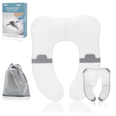 Imagem de Assento de treinamento de penico dobrável aprimorado para crianças pequenas (cinza)