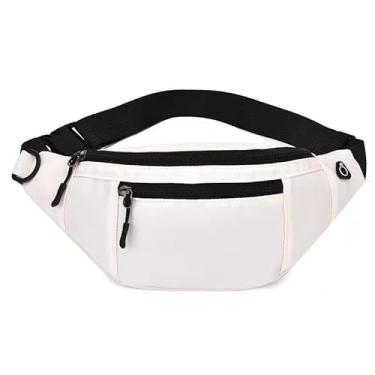 Imagem de Pochete para mulheres, bolsa de cintura moderna com alça ajustável para viagens, esportes, corrida (bege)