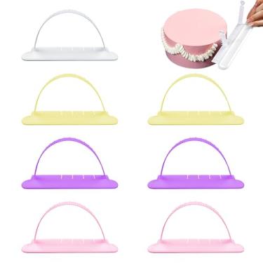 Imagem de Pacote com 8 ferramentas de guia de arco de bolo ajustáveis, réguas de arco de bolo, ferramentas de decoração curvas, essenciais práticos para pastelaria e design de fondant de padaria doméstica (8