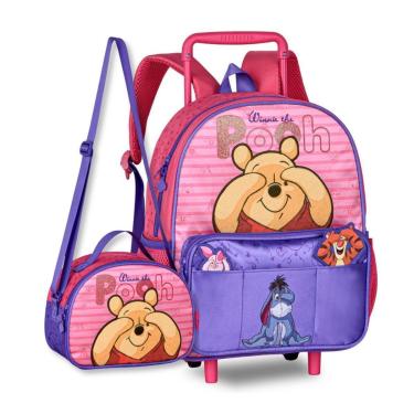 Imagem de Ursinho Pooh Mochila com Lancheira Termica Kit Escolar Feminino-Feminino