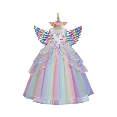 Imagem de Vestido De Festa De Casamento Para Meninas Com Tema De Unicórnio E Arc