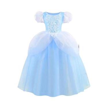 Imagem de Fantasia Deluxe De Cinderela Para Crianças, Vestido De Renda Para Fest