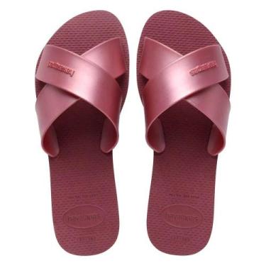 Imagem de Chinelo Havaianas Aqua Metal, Amaranto, 35/36