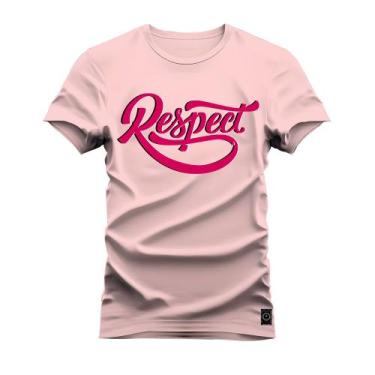 Imagem de Camiseta Plus Size T-Shirt Algodão Premium 30.1 Respect, G1, Rosa