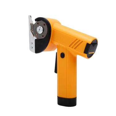Imagem de Zopsc Tesoura Elétrica Sem Fio, Cortador de Papelão Rotativo Recarregável Ajustável de 4 Velocidades, Tesoura de Tecido Cortador de Caixa Com Trava de Segurança e Luz LED (YELLOW)