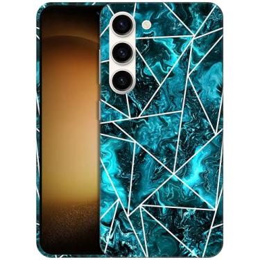 Imagem de GlamCase - Capa com suporte impresso em mármore geométrico azul-petróleo para S235G