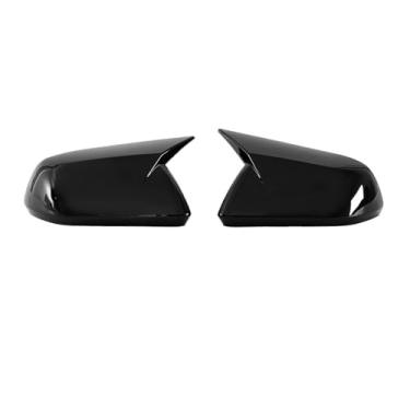 Imagem de Rimando 1 par de capa de espelho retrovisor adesivo compatível com Ford Mustang 15-22 versão tampa do espelho lateral com/sem luz de sinalização(2 Glossy Black)
