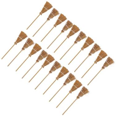 Imagem de Generic Vassoura de Bruxa Em Miniatura, Mini Vassoura Realista para Fantasia de Halloween, Acessórios para Cosplay, Casa de Bonecas, Decoração Com Corda Branca, 20 Peças