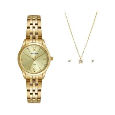 Imagem de Kit Relógio Mondaine Feminino Com Colar e Brincos