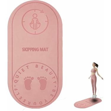 Imagem de Tapete de corda para pular com amortecimento de exercícios, mudo, tapete de ioga, isolamento sonoro e absorção de choque, placa de alta densidade, tapete antiderrapante