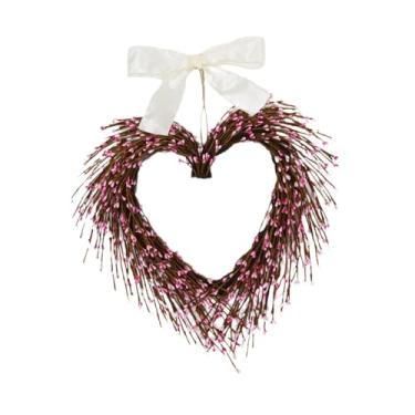 Imagem de Lilihuimaoyi Guirlanda em Formato de Coração para Porta de Entrada, Decoração Romântica para Pendurar Na Parede, Guirlanda para O Dia Dos Namorados, Rosa