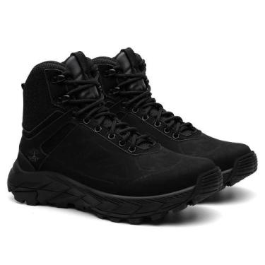 Imagem de Bota Masculina Adventure Couro Cano Alto Resistente Venetto, Preto, 40