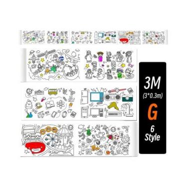 Imagem de Rolo De Desenho E Colorir DIY Para Crianças 0.9/3M Papel De Graffiti D